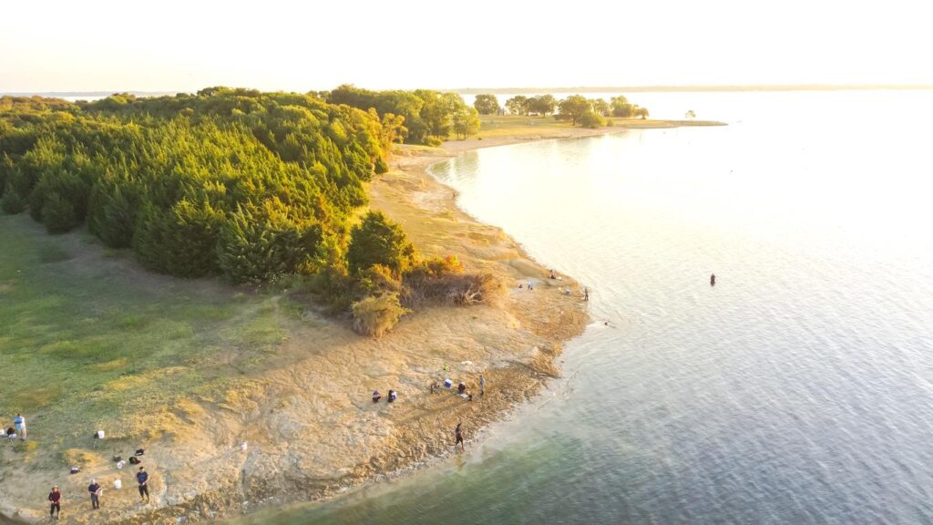 Lavon Lake’s rocky shores near Princeton, TX.